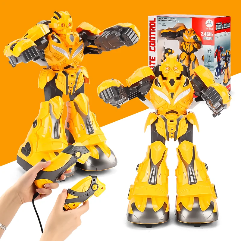 Radio controlled transform robot Car toy 2 4g gesture sensing transform robot Children cartoon light combat robot