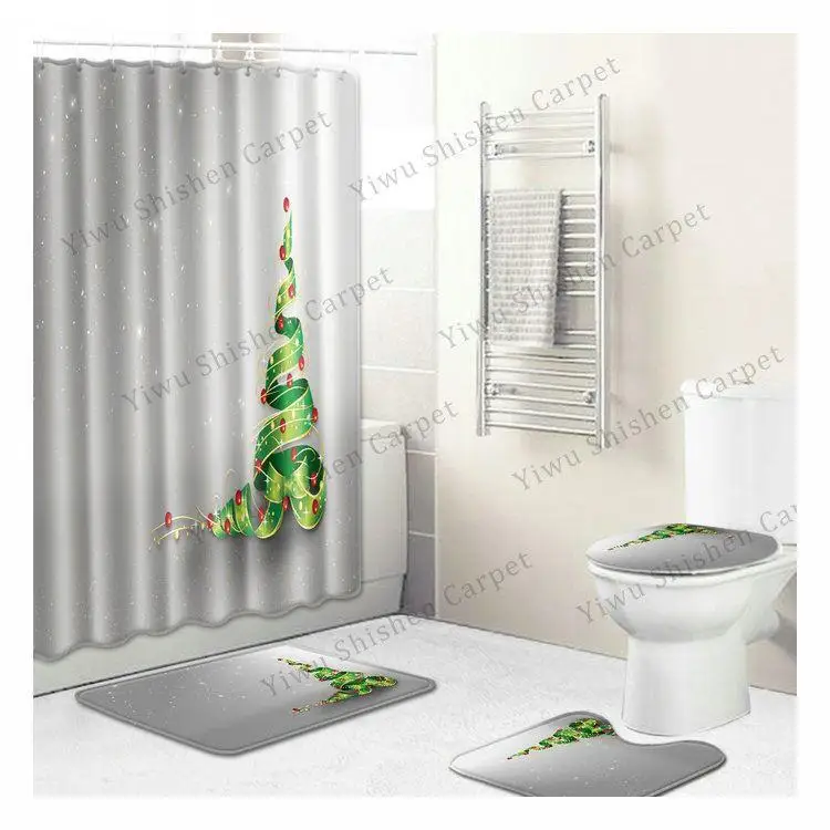 Рождественская декоративная тканевая занавеска для ванной комнаты и душа для девочки