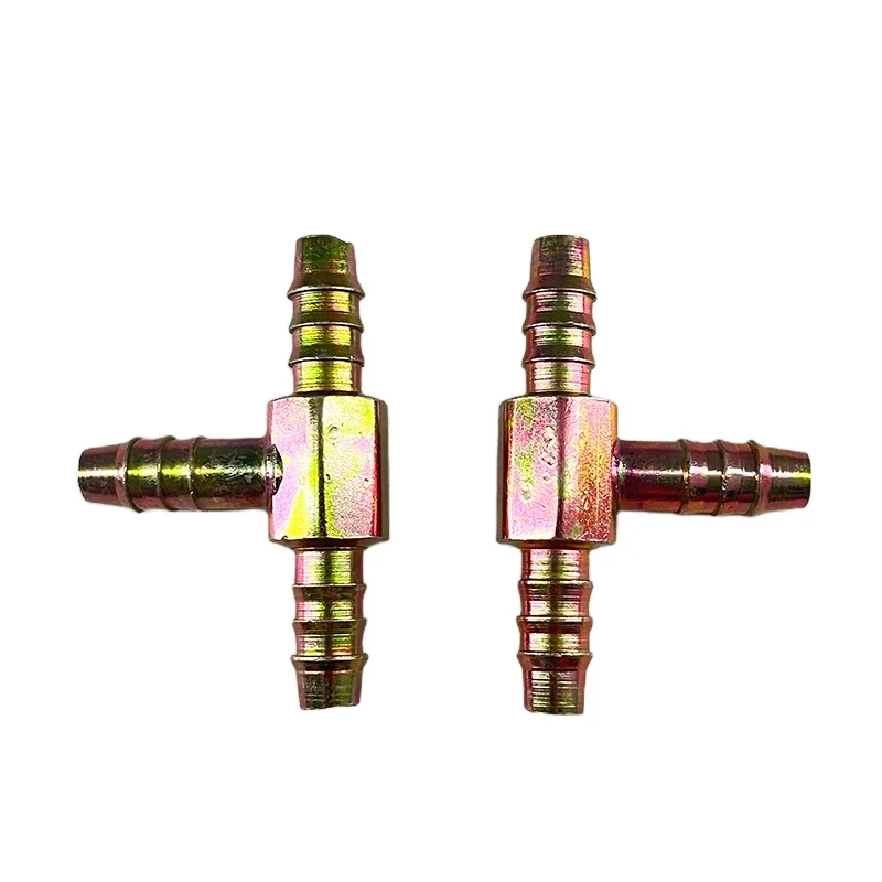 SYD-1164 Tee Type Hose Barb Fitting 3 way barbed T type steel zinc material hose connector
