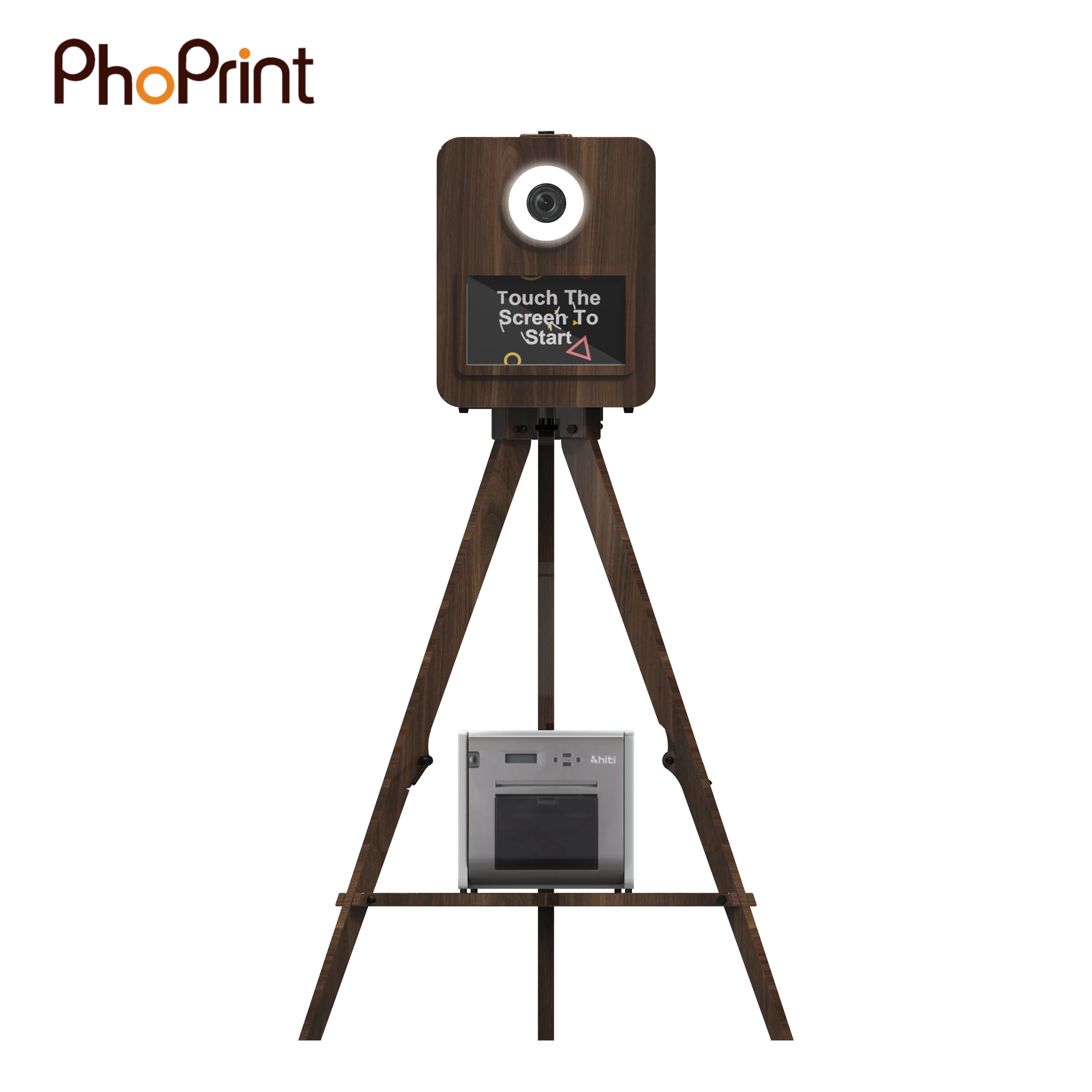 Light Weight Touch Screen Real Wooden Vintage Photo Booth For Party And Wedding