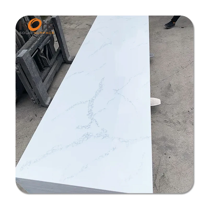 China Koris calacatta in gold big slab artificial marble stone modified acrylic solid surface Stone sheets for countertop