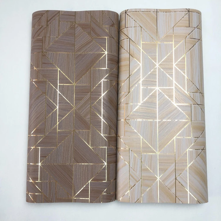 2022 Guangzhou 53cm Luxury Bedroom Decor Golden Foil Design PVC Wallpaper for Home Decorative