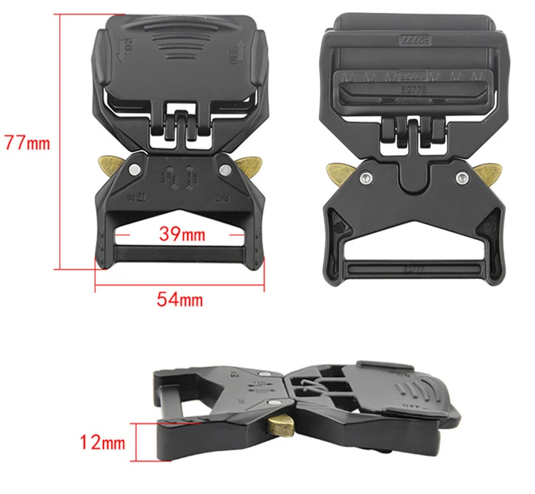 custom logo webbing belts buckle for Outdoor tactical belts buckle in gunmetal brushed