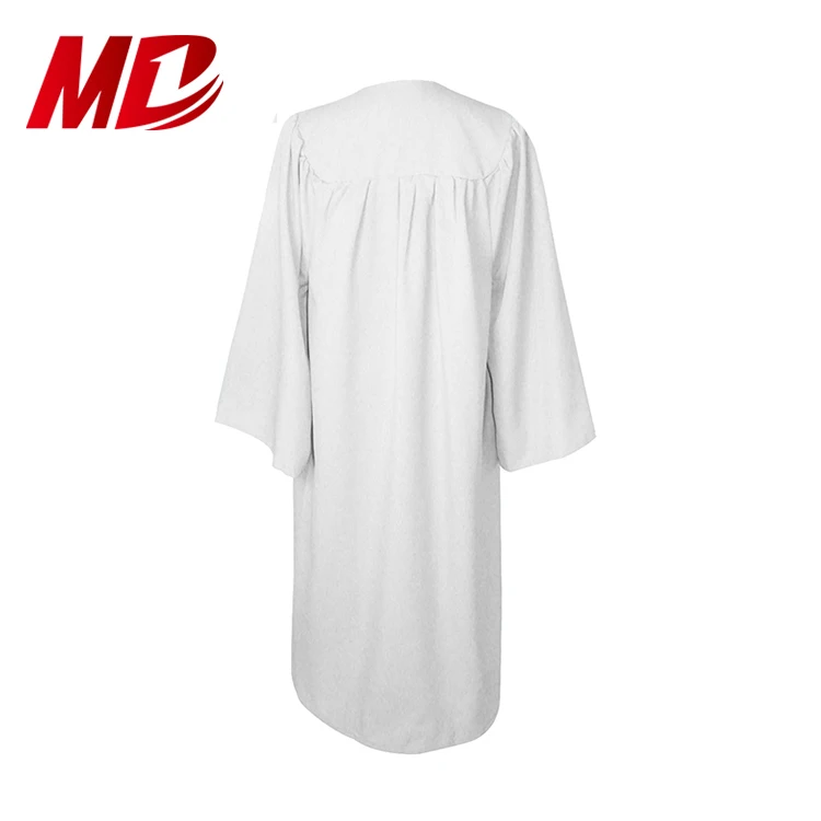 Custom Cheap White Matte Graduation Gown for Sale