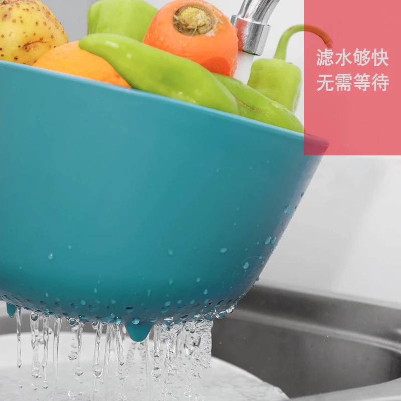 Collapsible double colander Vegetable Tools Strainer Plastic Bowl Colander in kitchen
