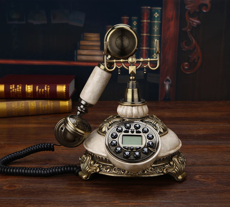 Authentic antique telephone landline home European wired fixed wireless plug-in card retro telephone classic American