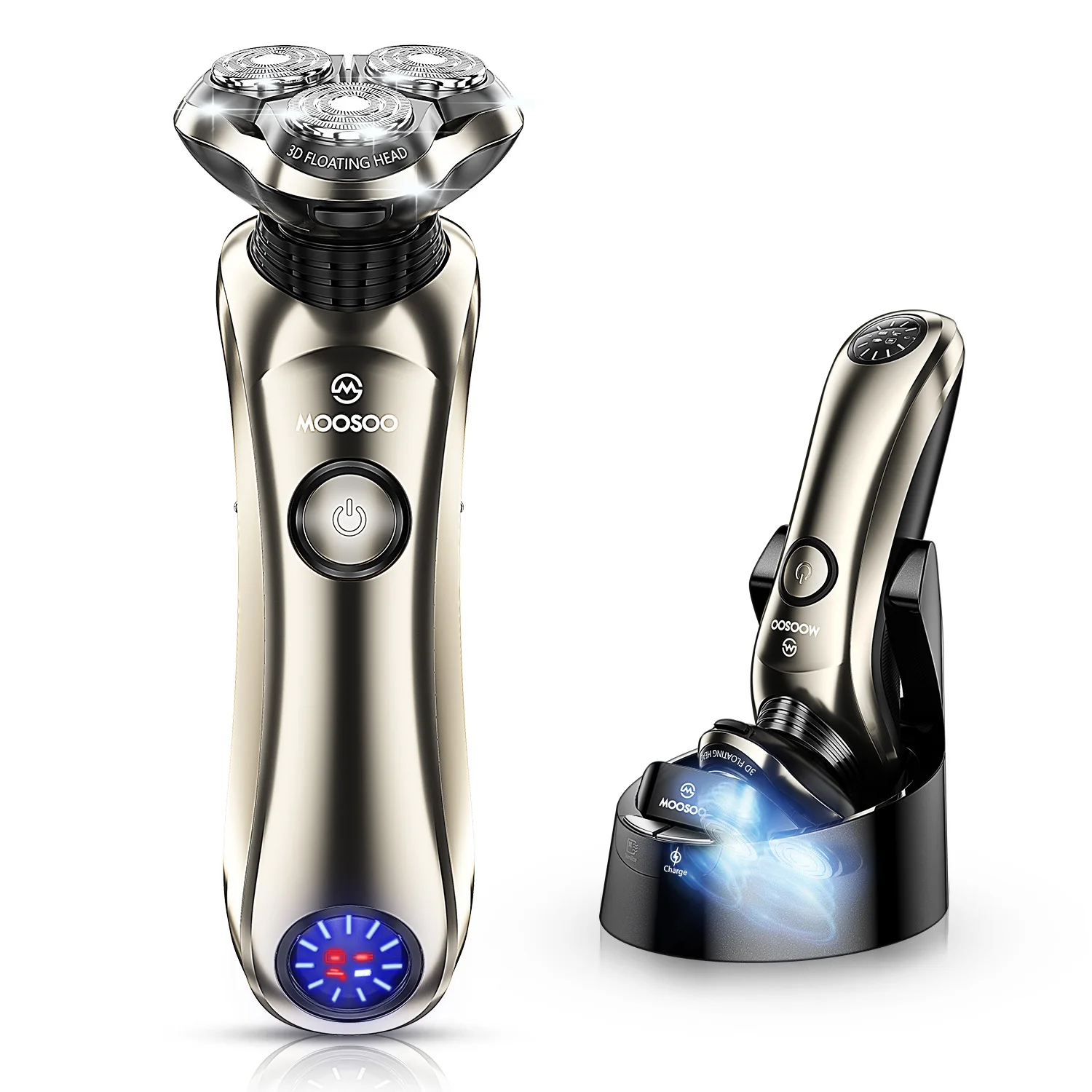 MOOSOO 8G Waterproof Rechargeable Shaving Machine 3D All  Around Floating Head Shaver Barber for Men Electric Shavers