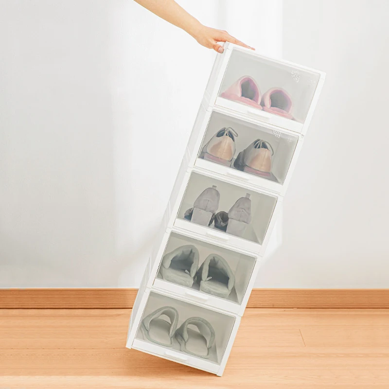 Newest drawer type shoe box dustproof and moisture-proof transparent shoe box large storage acrylic shoe box