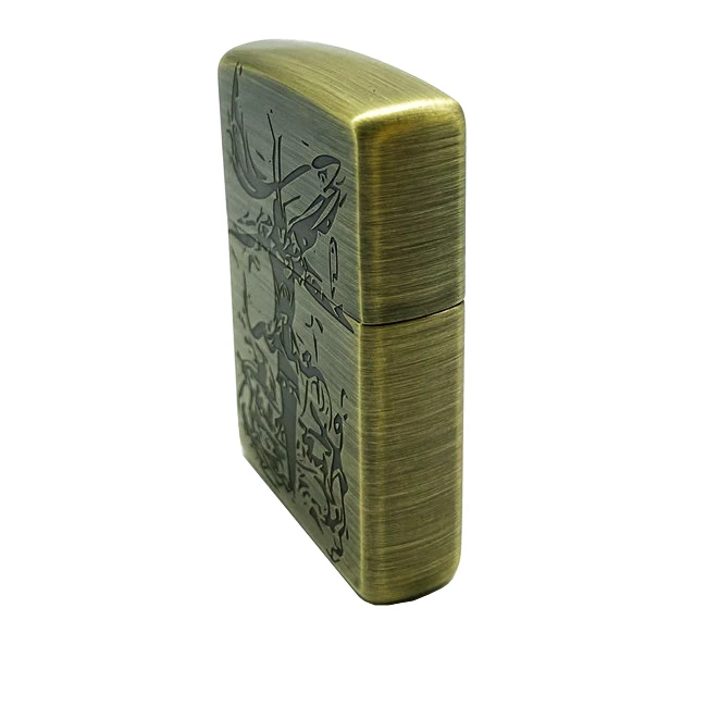 
custom carved logo retro metal lighter case holder electronic windproof gas cigarette lighter case manufacturer lighter 