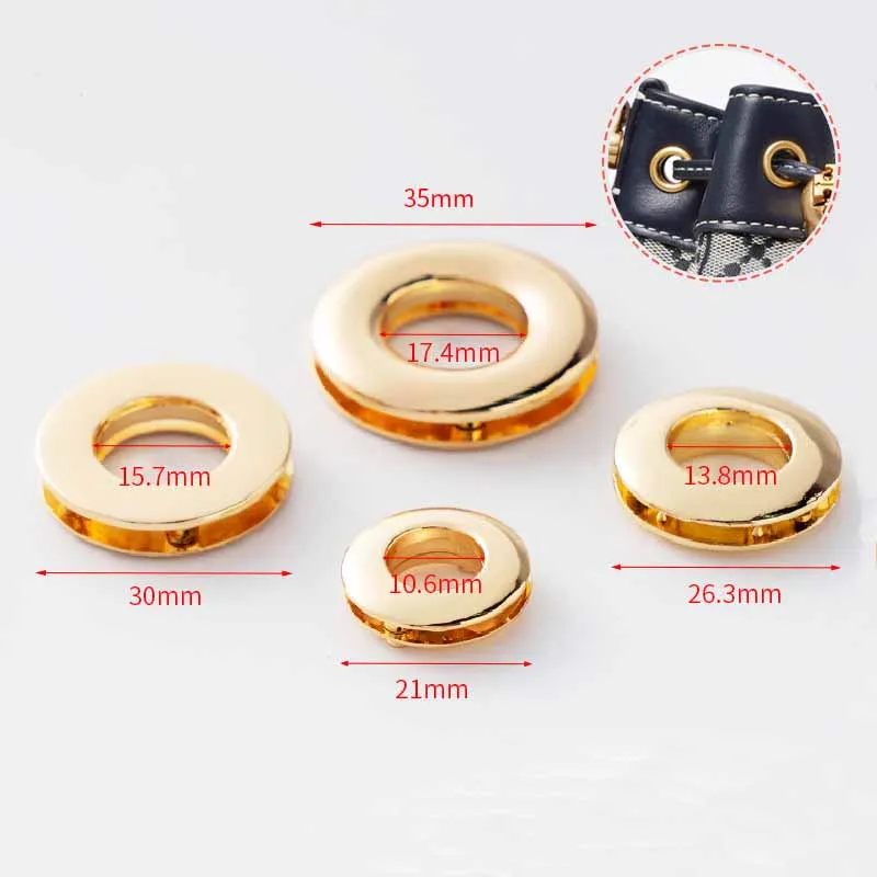 BC003 Fashion Hole Rings Grommet Quality Round Polished Purse Alloy Bags Screw Metal Eyelet For DIY Handbags