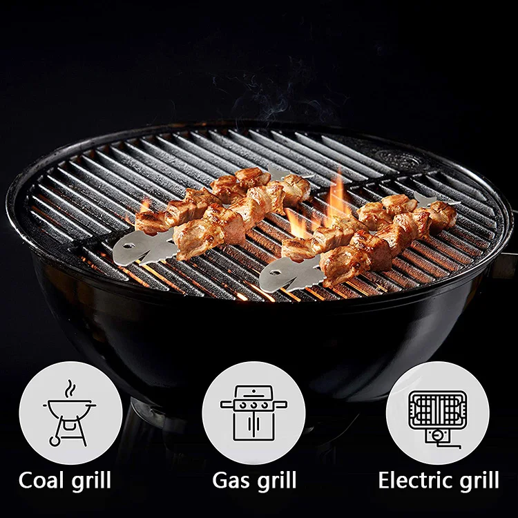 Барбекю-гриль в форме рыбы с 28 шипами вместимостью 14 кухонных блюд для барбекю для мяса, рыбы и овощей