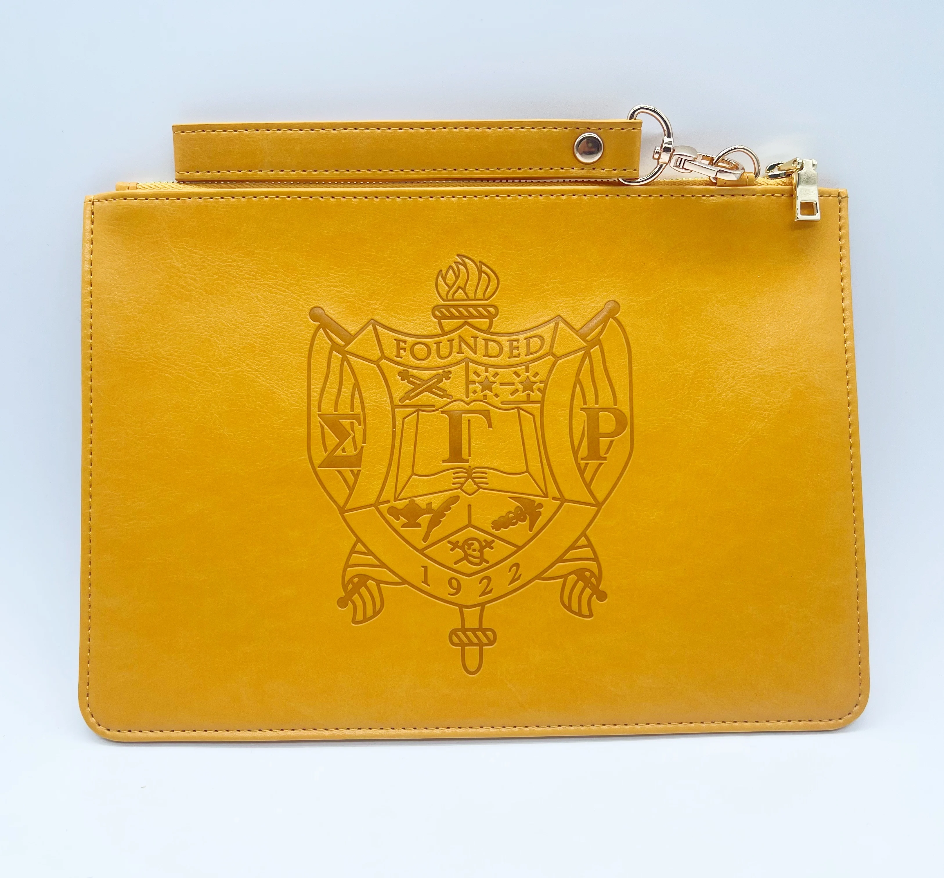 2024 Newly Design Valentines Gifts DST Large Leather Clutch Wristlet Large Zeta Phi Beta Sorority Wristlet Bag with Strap