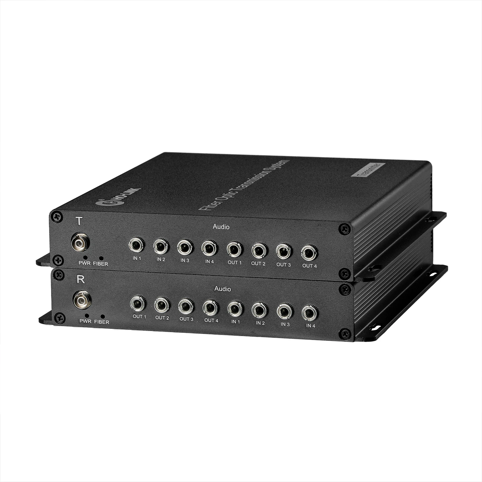 4 channel bidirectional  3.5mm stereo audio 20KM FC fiber single fiber single mode 3.5mm Audio Fiber Optic Converter