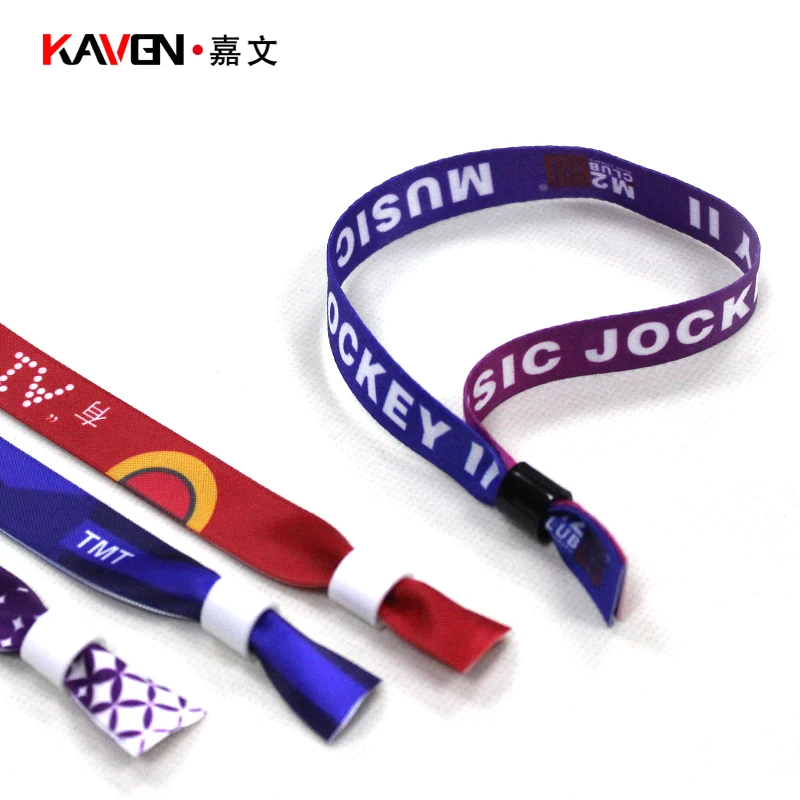 High Quality Woven Cloth Wrist Bands Event Conference Admission Ticket Disposable Woven Wristband