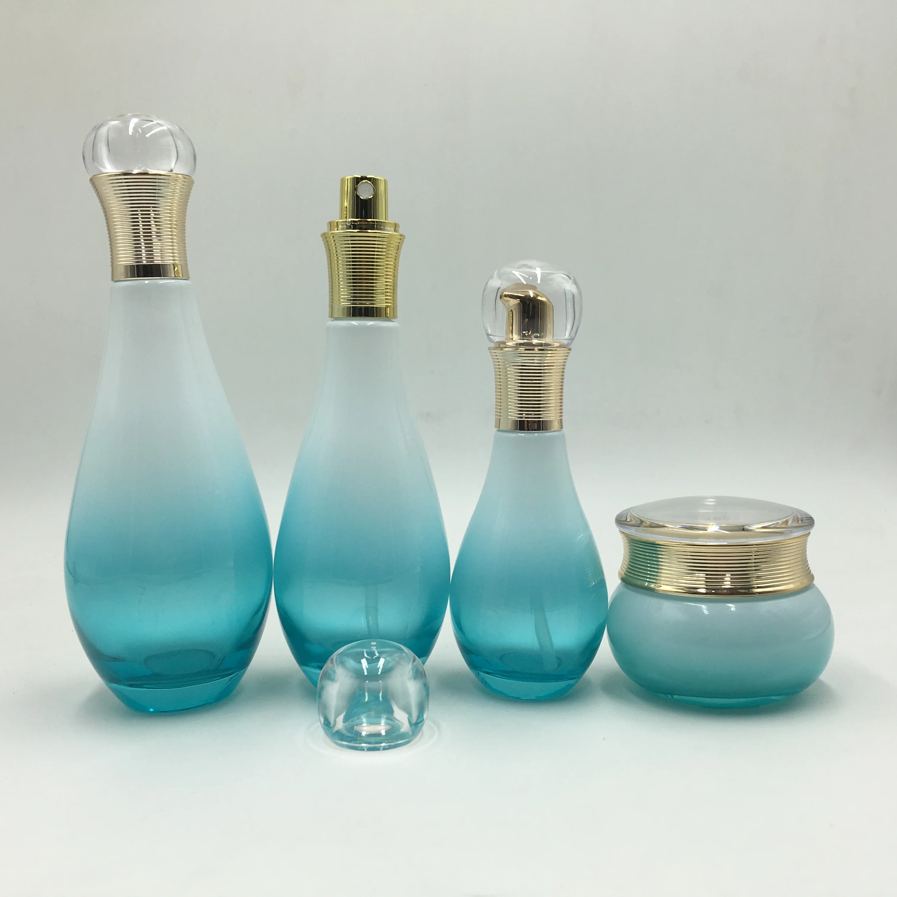 Customized cosmetic glass bottles  Spray pump bottle cream jar  Customized cosmetic packaging