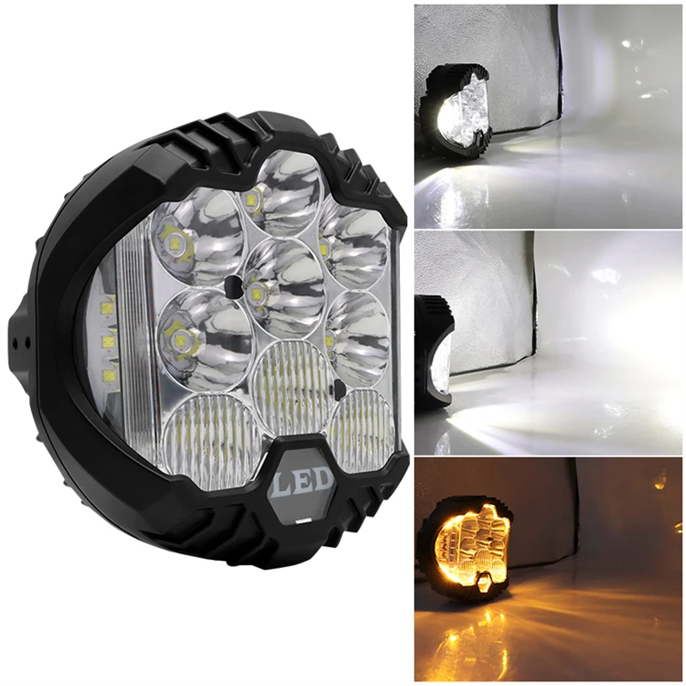 truck accessories 9 inch led headlight 3 sides super bright white yellow work light fog driving lamp led fog lights for truck