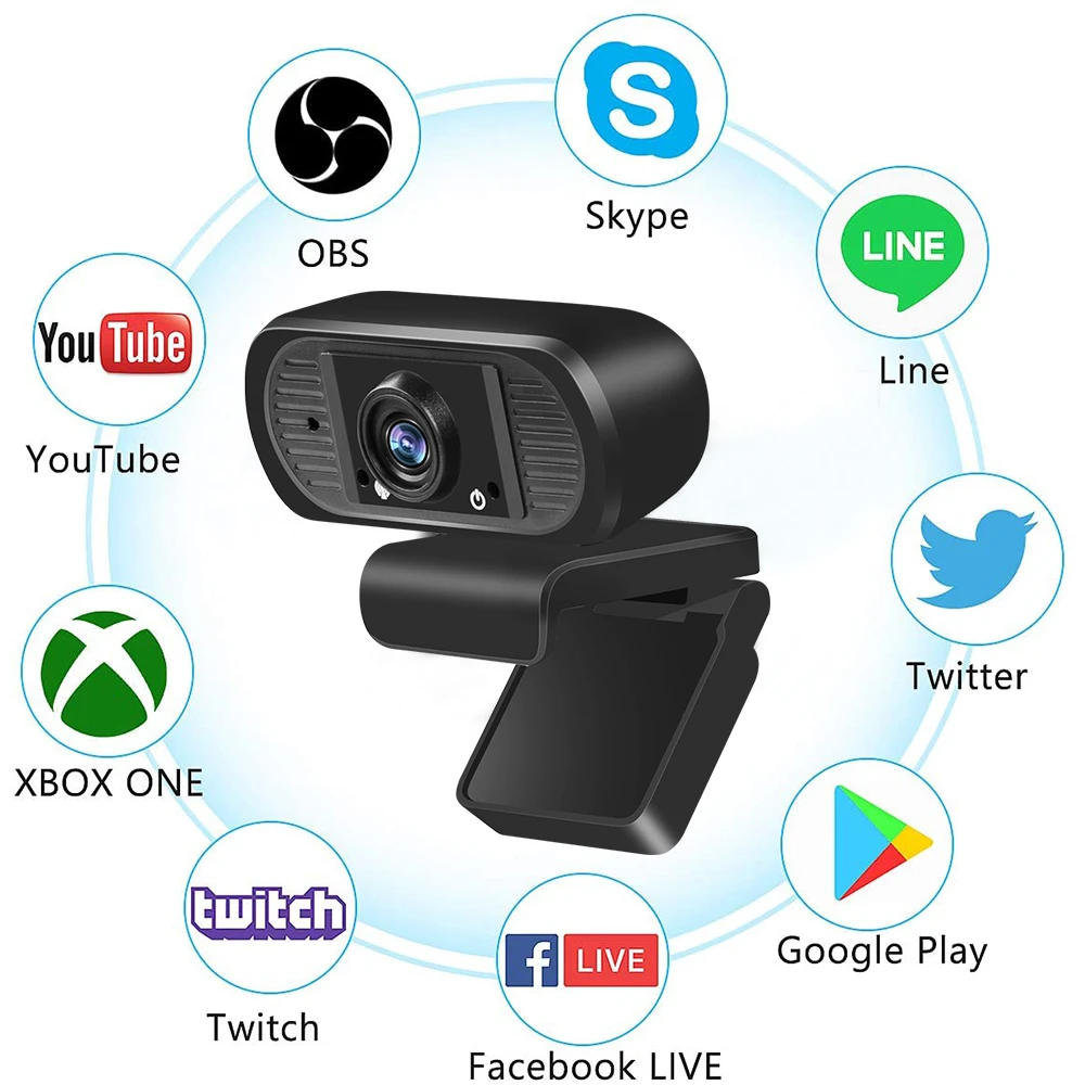 
2021 New Arrival Full HD 1080P USB Webcam Smart Digital Video PC Web Camera for Video Call Meeting Broadcast Live 