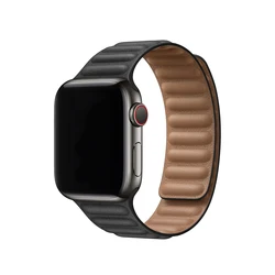Ремешок кожаный для Apple iWatch 42 мм 44 магнитный соло-браслет оригинальный браслет 7 41