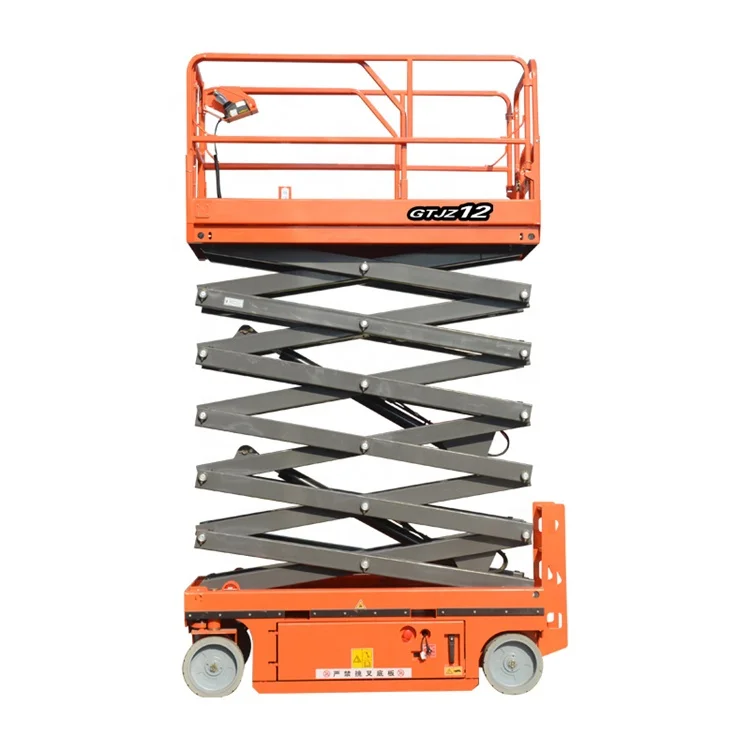 Shear fork self-propelled aerial work platform Self-drive hydraulic scissor Lift with battery for high-glass occcation
