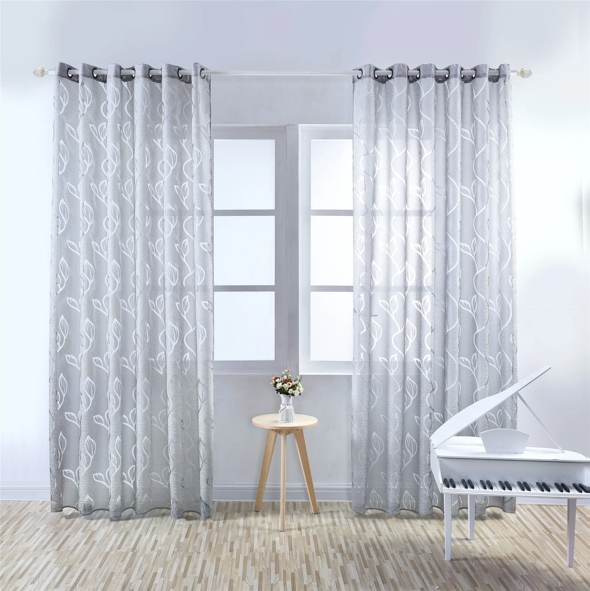 Window Sheer Curtains Transparent Tulle Gauze Lace Curtain For living room