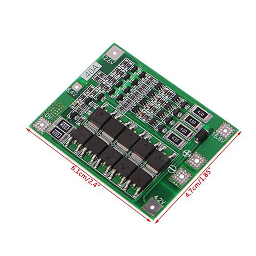 Battery Protection Board for 18650 Li-ion 4S BMS PCB with Balance 40A 25A 3S Lithium PCM