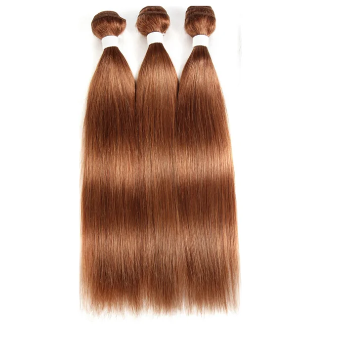 AU Wholesale factory price 10A  Brazilian Hair Weave Extension Brown 30# Remy Hair Bundles for women