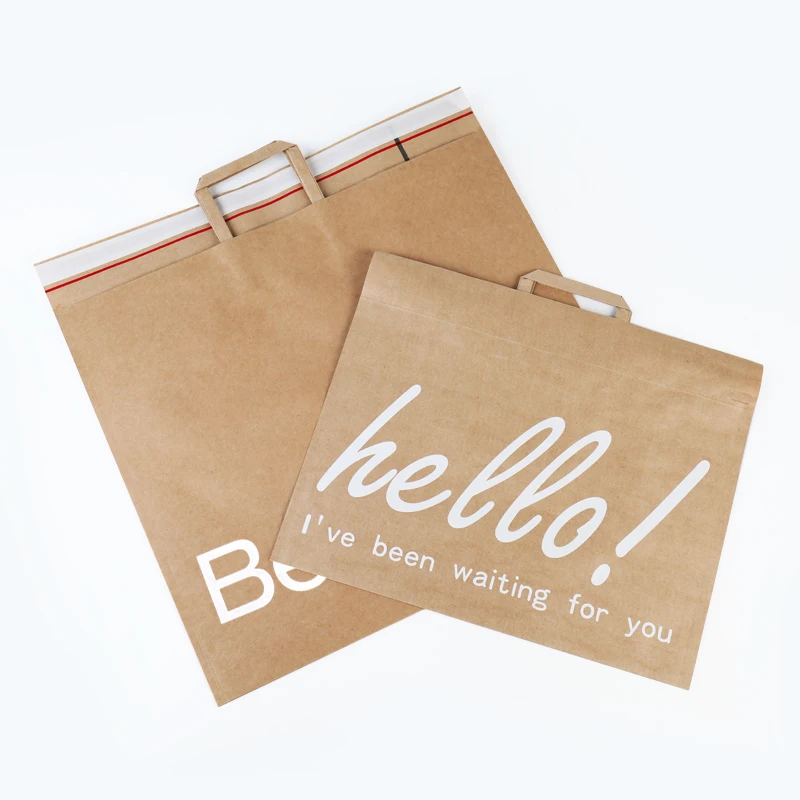 Custom Natural Color Kraft Paper Mailing Bag Eco Friendly Biodegradable Mailer Bag