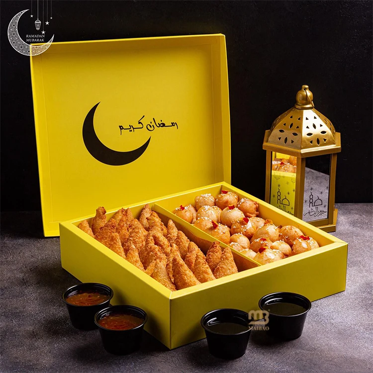Wholesale samosa empanada box hard cardboard crispy samosa compartment takeaway box eco friendly packaging food box takeaway