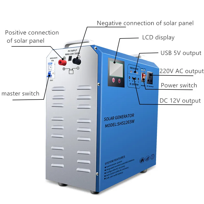 Portable Movable Home Solar Complete Home Solar Power System Solar Energy Systems All In One Solar Kit 500W