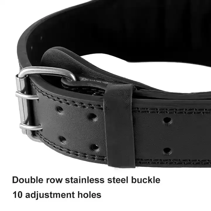 Custom High Quality Cowhide Fitness Training Lift Belt 4 inch Prong Leather Weight Lifting Belt For Men Gym WeightLifting Belt