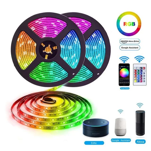 Умный светодио дный RGB полоса света набор 5050 5 м Голосовое управление музыка синхронизация Siri приложение ip65 Водонепроницаемый свет WIFI умный