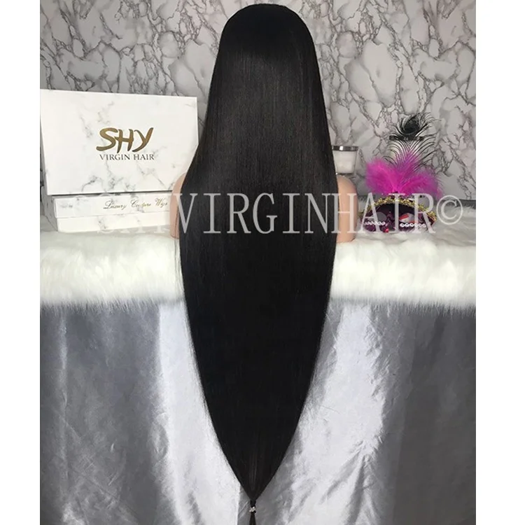 
SHY LUXE WIG Top Quality 40 Inch Full Lace Wig Raw Hair Preplucked Glueless Human Hair Lace Frontal Wigs In Stock For Model Niki 