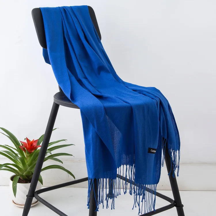 Shawl Long Plain Tassel pashmina Hijab Scarves Winter shawl Scarf soft cashmere viscose  scarf for women