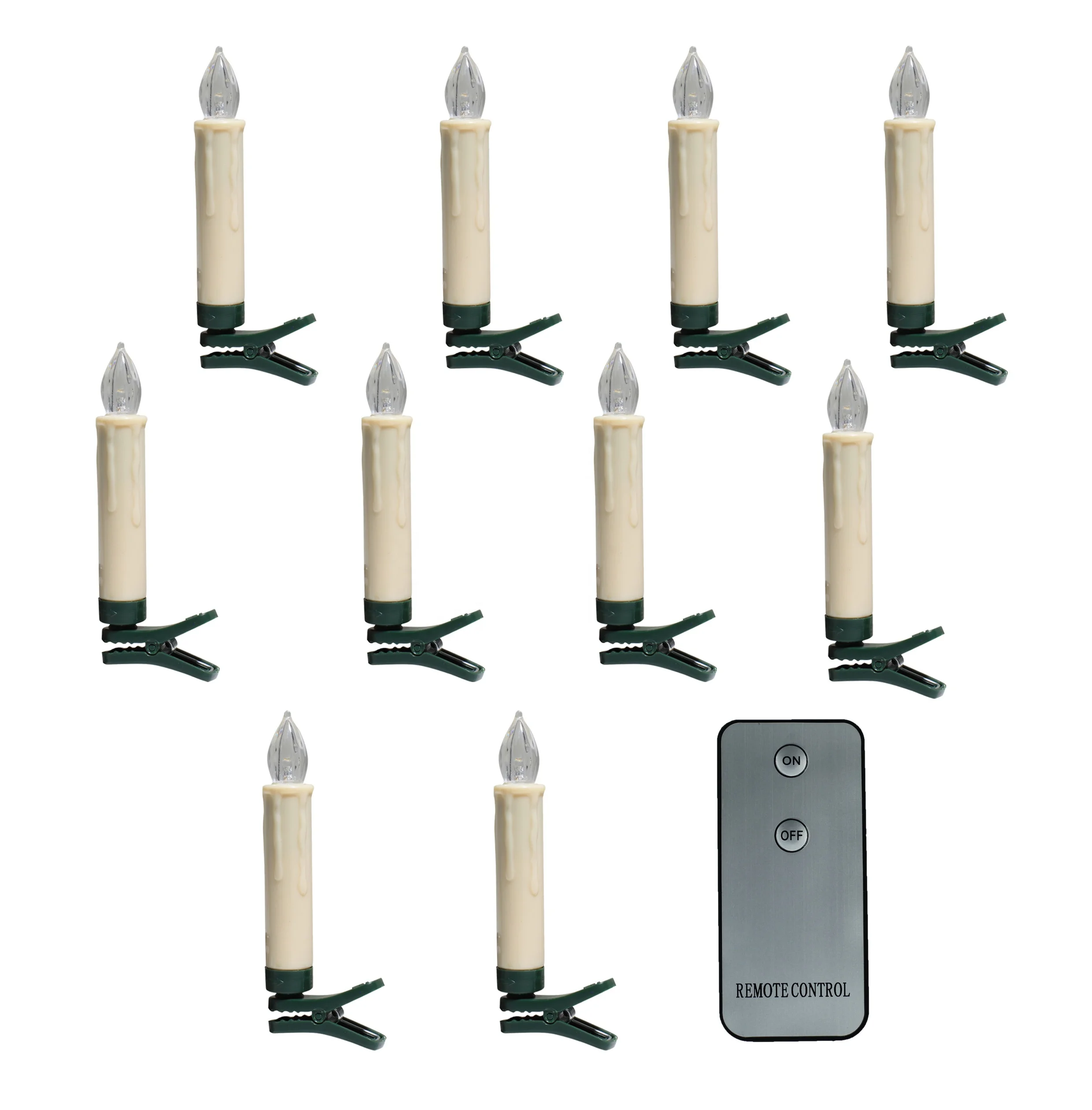 Newish hot selling remote control dimmable wireless Christmas tree decorations clip led candle light