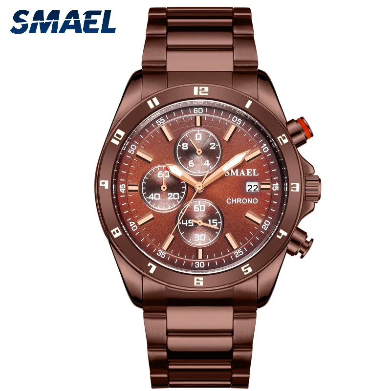 Top Luxury Brand Waterproof Sport Wristwatches Men Luminous Quartz Watch Casual Chronograph Stainless Steel Male Clock