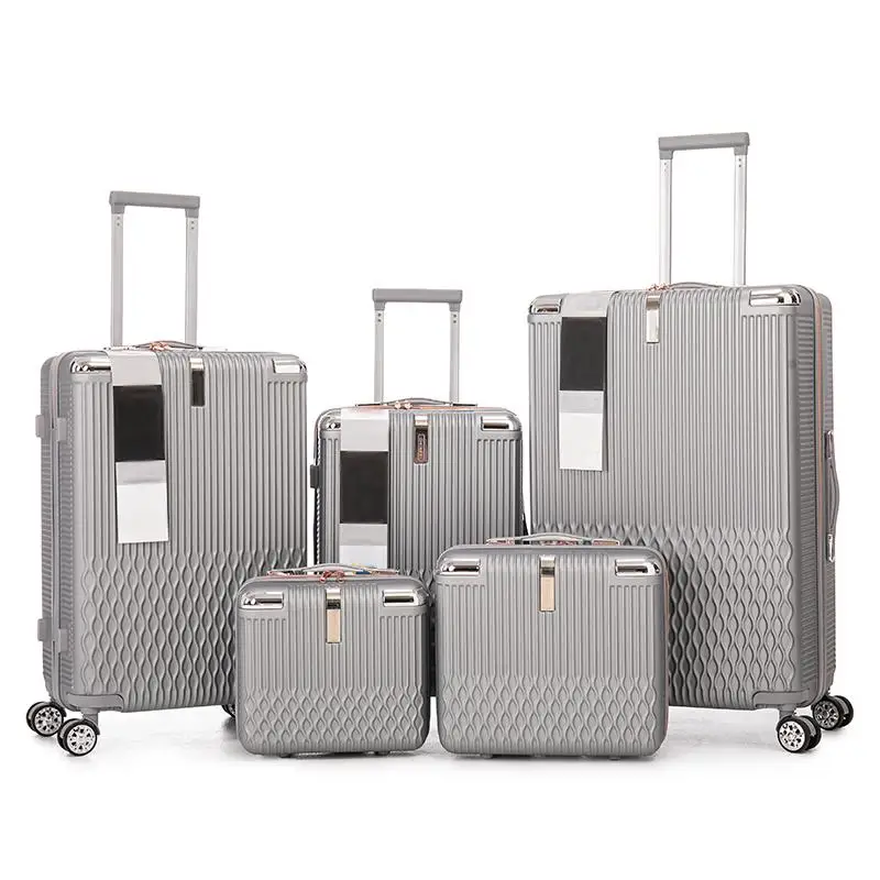 Factory Price 5 Piece Set Hard Shell Case Suit Case Waterproof Luggage Sets With Spinner Wheels