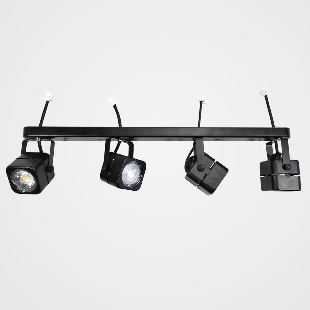 4 heads GU10 LED Track Spot Lighting MR16 Ceiling Mounted Light Fixture