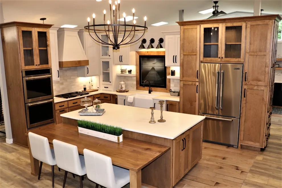 Luxury kitchen furniture custom own house solid wood kitchen cabinet set