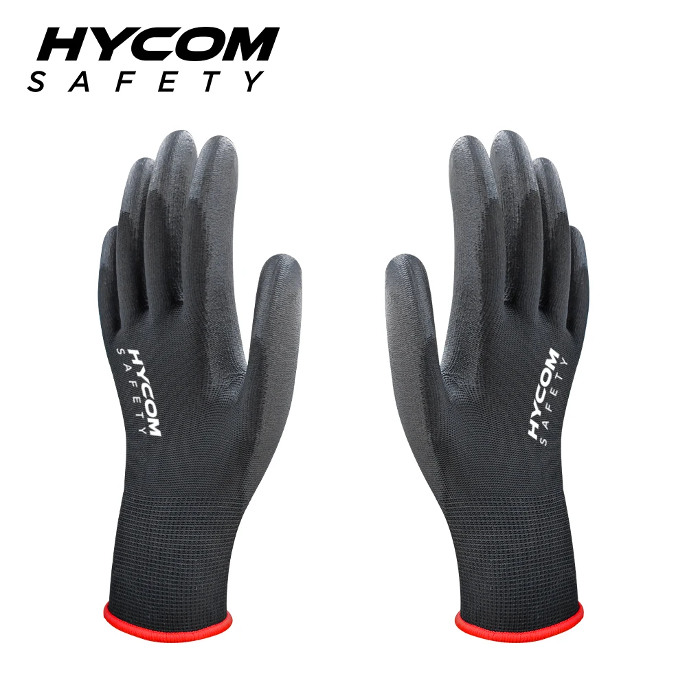 Hycom P13P 13G безопасные рабочие перчатки с полиуретановым покрытием, рабочие перчатки уровня 1, заводской поставщик