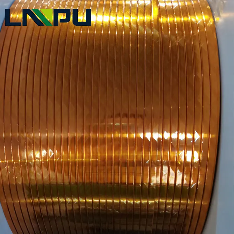Class 180 Covered With Glassfibre Yarn Rectangular Conductor Of Copper Polyesterimide Enameled Magnet Wire