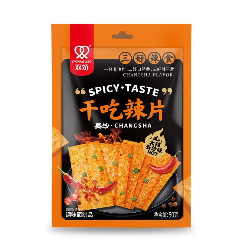 Manufacture Sales Directly 50g Hot Temper Fried Shrimp Strip Flavor  Chinese  Latiao Spicy Snack