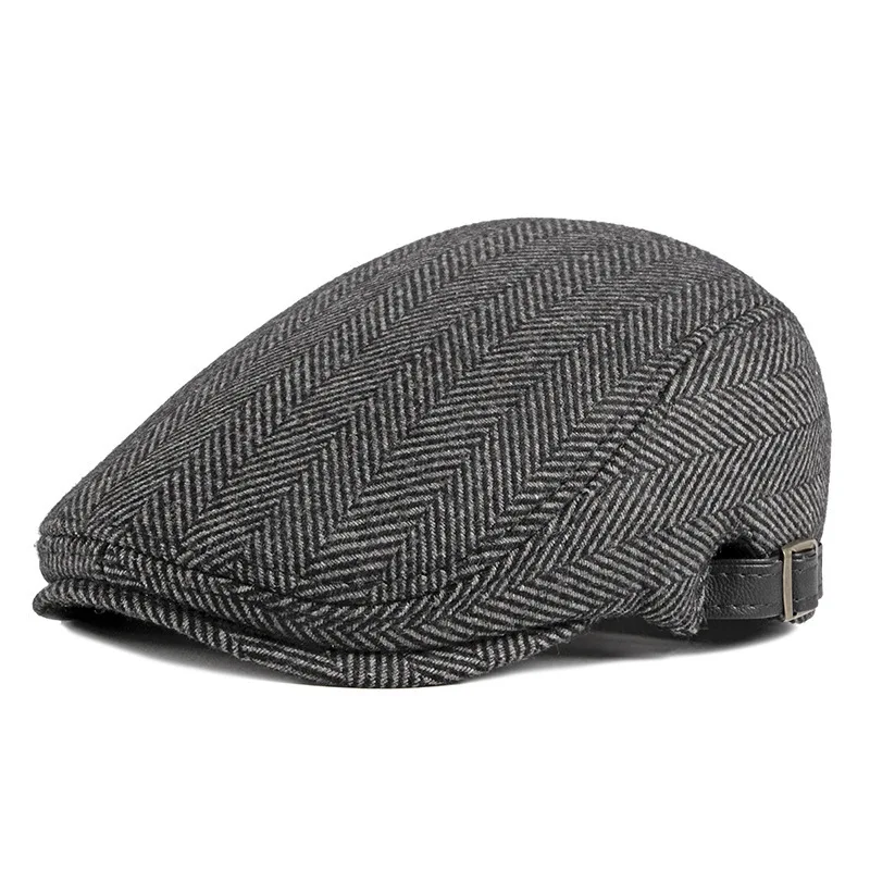 Wholesale Duckbill Cabby Painter Hat Flat Wool Ivy Summer Pinstripe Washable Woman Breathable For Man Newsboy Cap