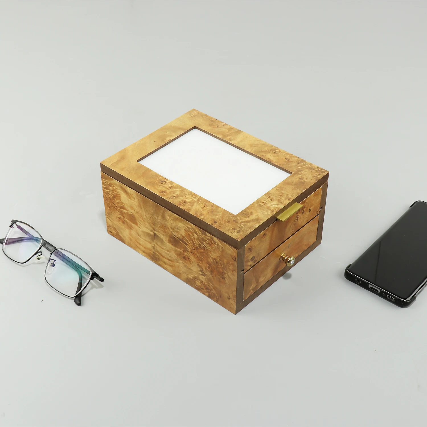 Customizable modern style luxury gold jewelry box watch boxj ewel case