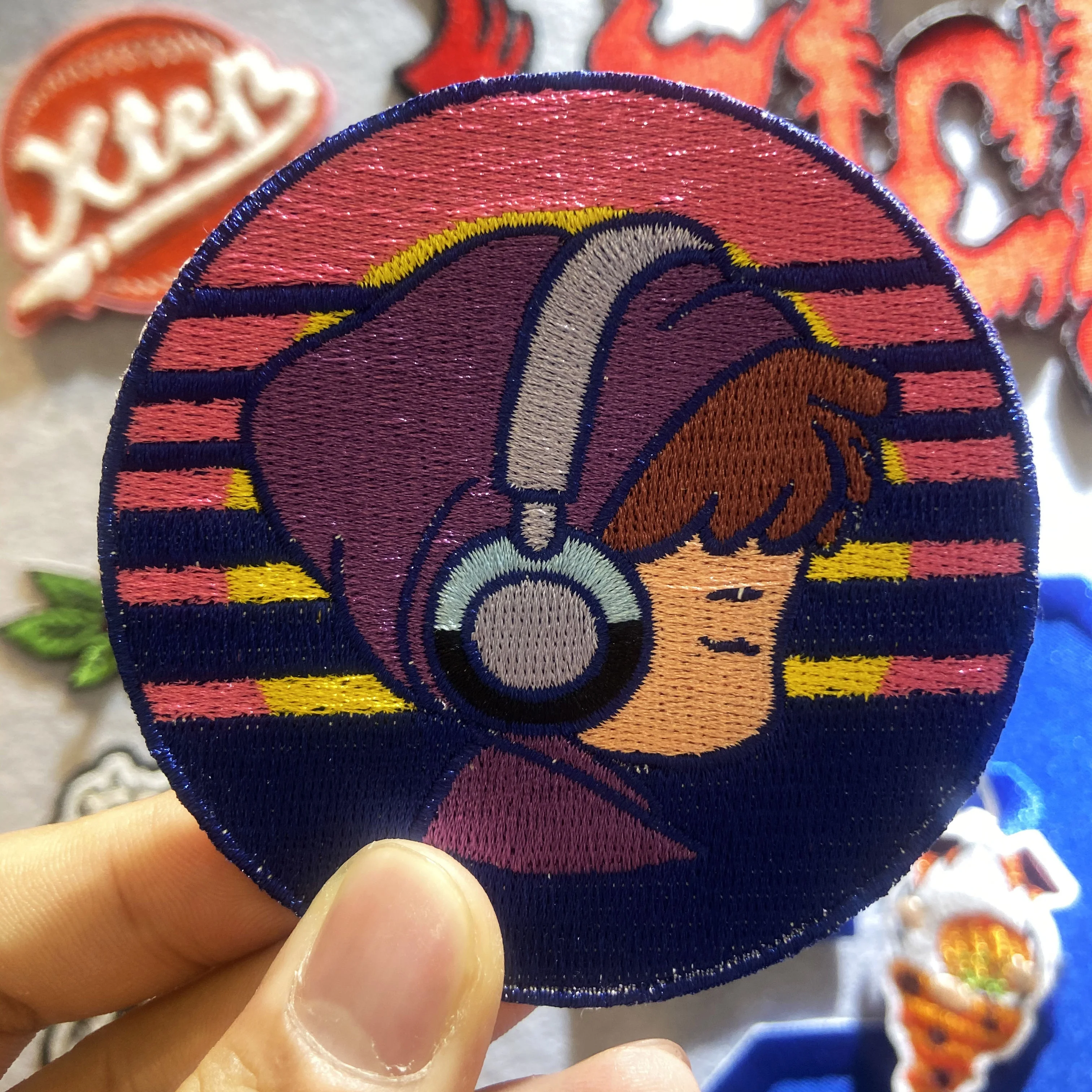 Custom iron on sew on hook and loop laser cut embroidery cartoon animal  patch badge for decoration