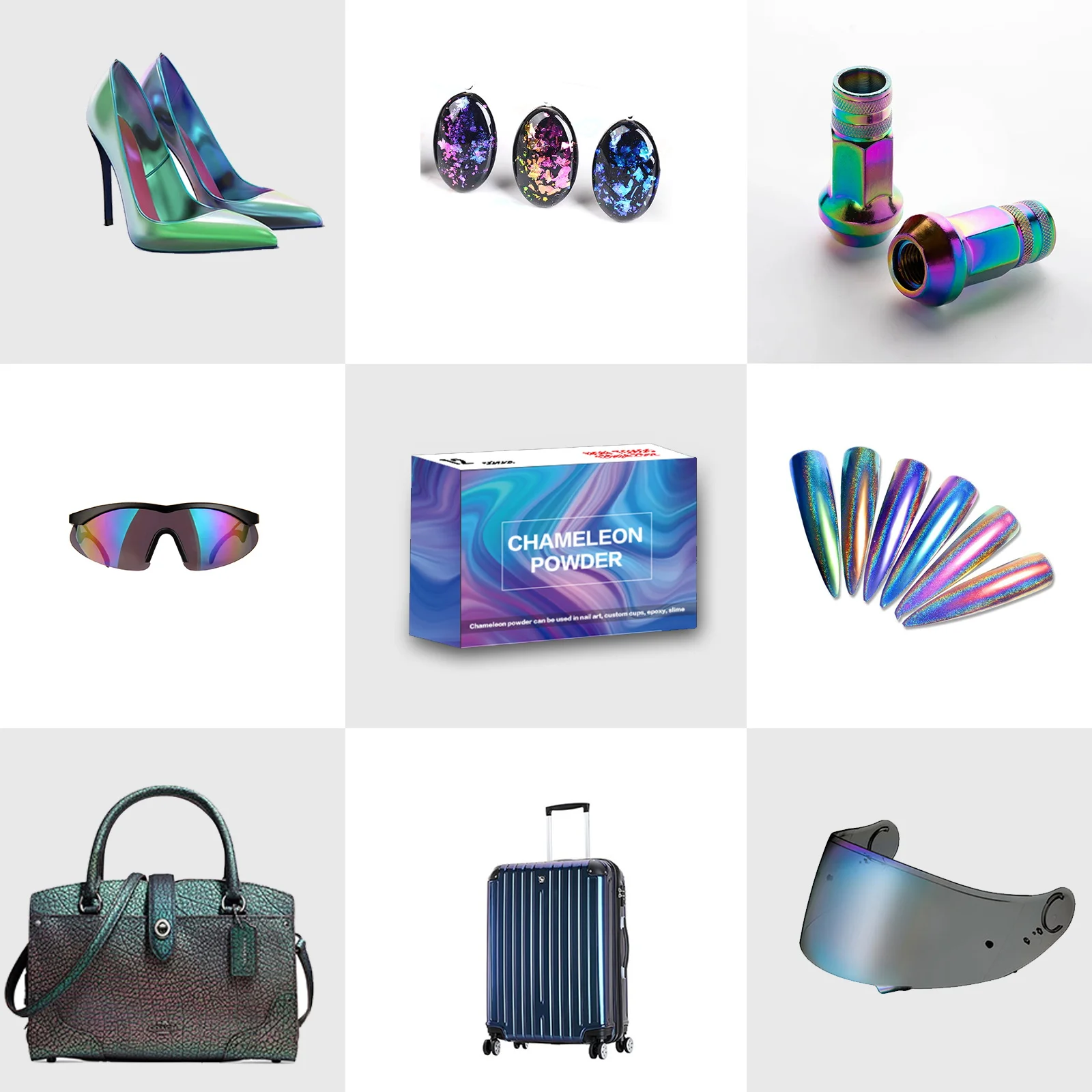 Hot Selling Pigmento Magic Mirror Duo Chrome Yellow Nail Flakes Pigment Chameleon Powder