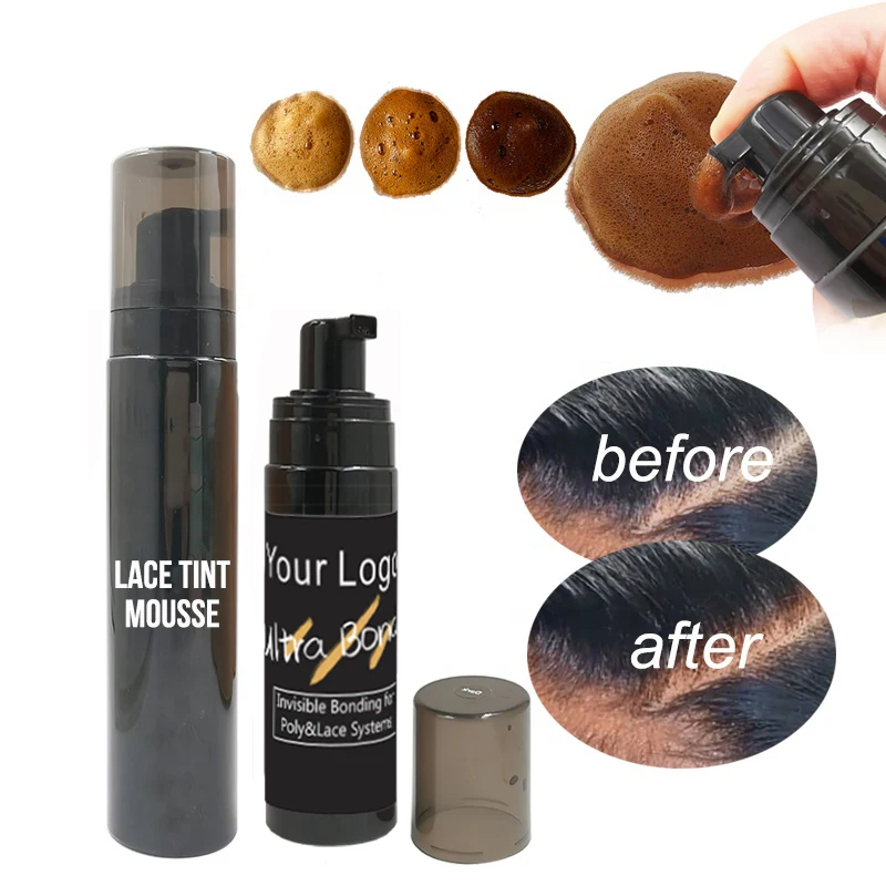 Best Selling Private Label Brown Color 200ml Lace Tint Mousse Spray Scalp Skin Tone For African Hair Lace Wig Frontal