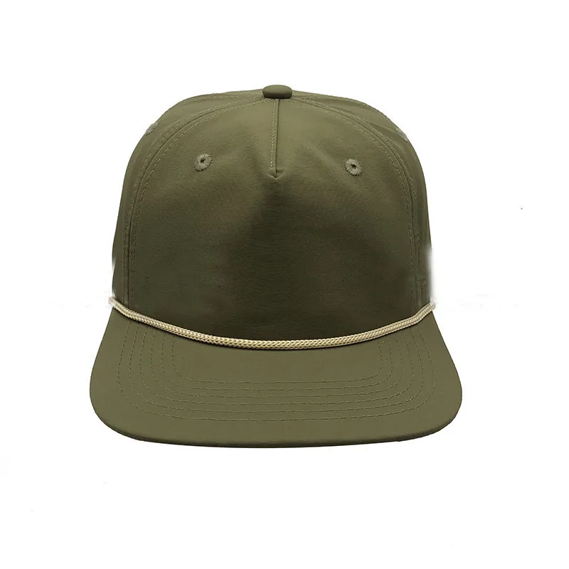 Fashion 5 Panel Cotton Rope Hat Unstructured Your Own Embroidery 5 Panels Dad Hat Little Curved Brim Snapback Trucker Hats