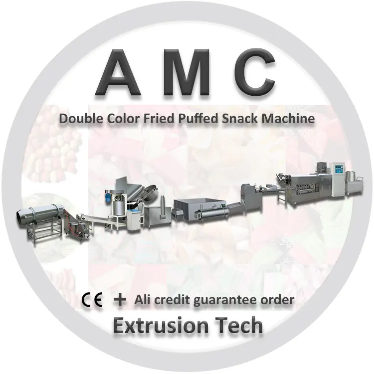 12 Years factory  Bi-color Snacks Food Machine crispy corn snacks making machine price