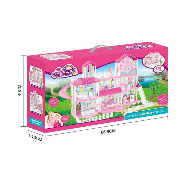 Dollhouse Furniture and Dolls Dream Doll House for Little Girls Kids Pretend Play Play Set Perfect Toddler Toys with Accessories