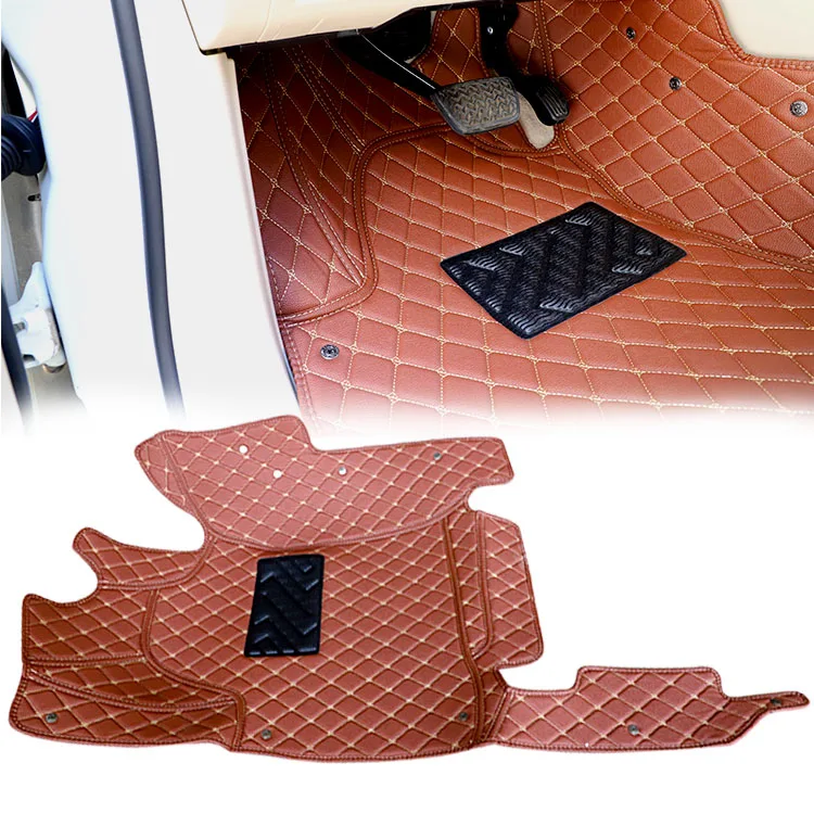 5d Full encirclement Car Floor PVC Mats Luxury Russia Customized Dedicated Customized Wholesale Leather Brown